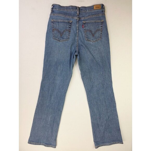 Levis Size 12 Long Womens 33" Inseam Perfectly Slimming Bootcut 512 Blue Jeans - Picture 1 of 12